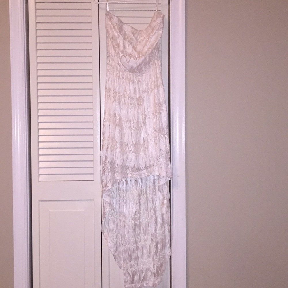 White high-low dress
